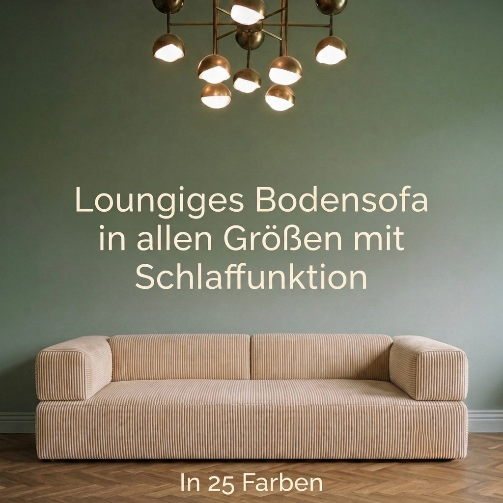 Loungige Bodensofasgibt es bei uns in allen Varianten und Ausführungen nach Kundenwunsch