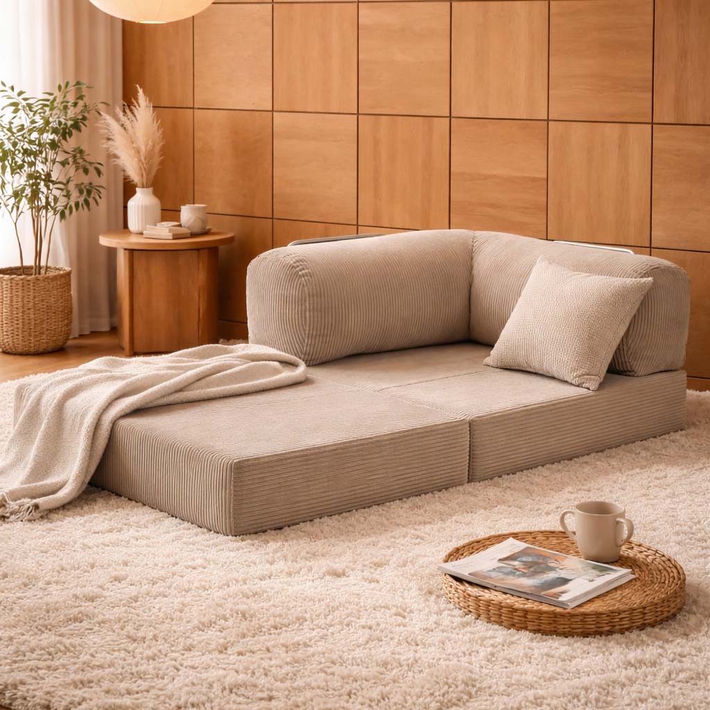 Premium Ecksessel LOUNGER,  100x100cm, Gästebett, Kaltschaumpolsterung