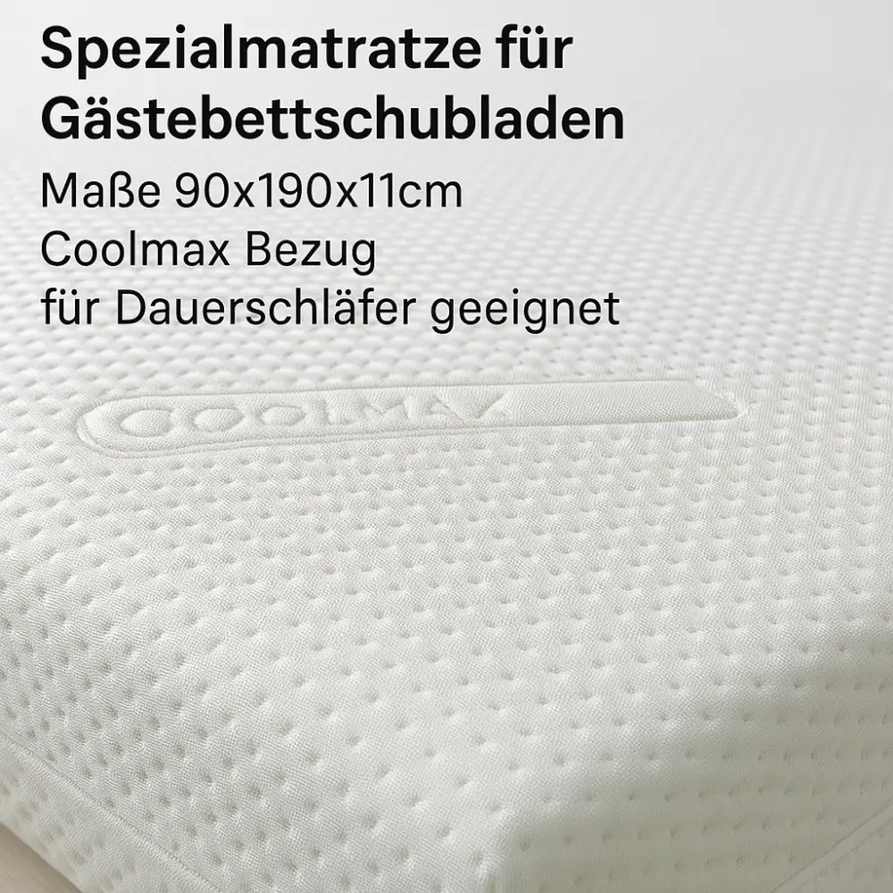 DELUXE Gästebettmatratze Coolmax® 90x200x11cm, Kaltschaum