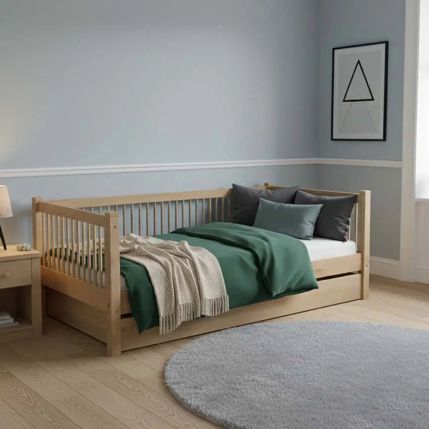 Bett 90x200cm 100% massive Eiche