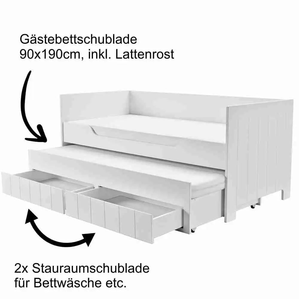 Tagesbett 90x200cm inkl. Gästebett und Stauraum